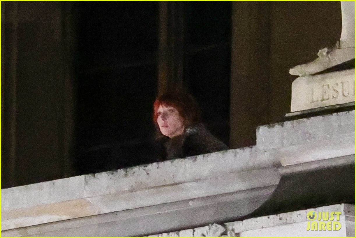 Lady Gaga Sports Red Hair as She Films Mystery Project at The Louvre in Paris