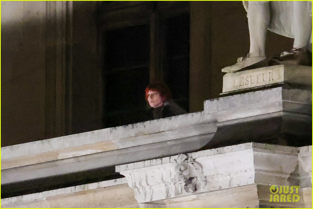 Lady Gaga Sports Red Hair as She Films Mystery Project at The Louvre in Paris