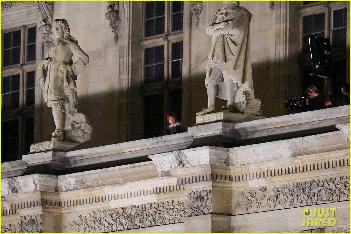 Lady Gaga Sports Red Hair as She Films Mystery Project at The Louvre in Paris