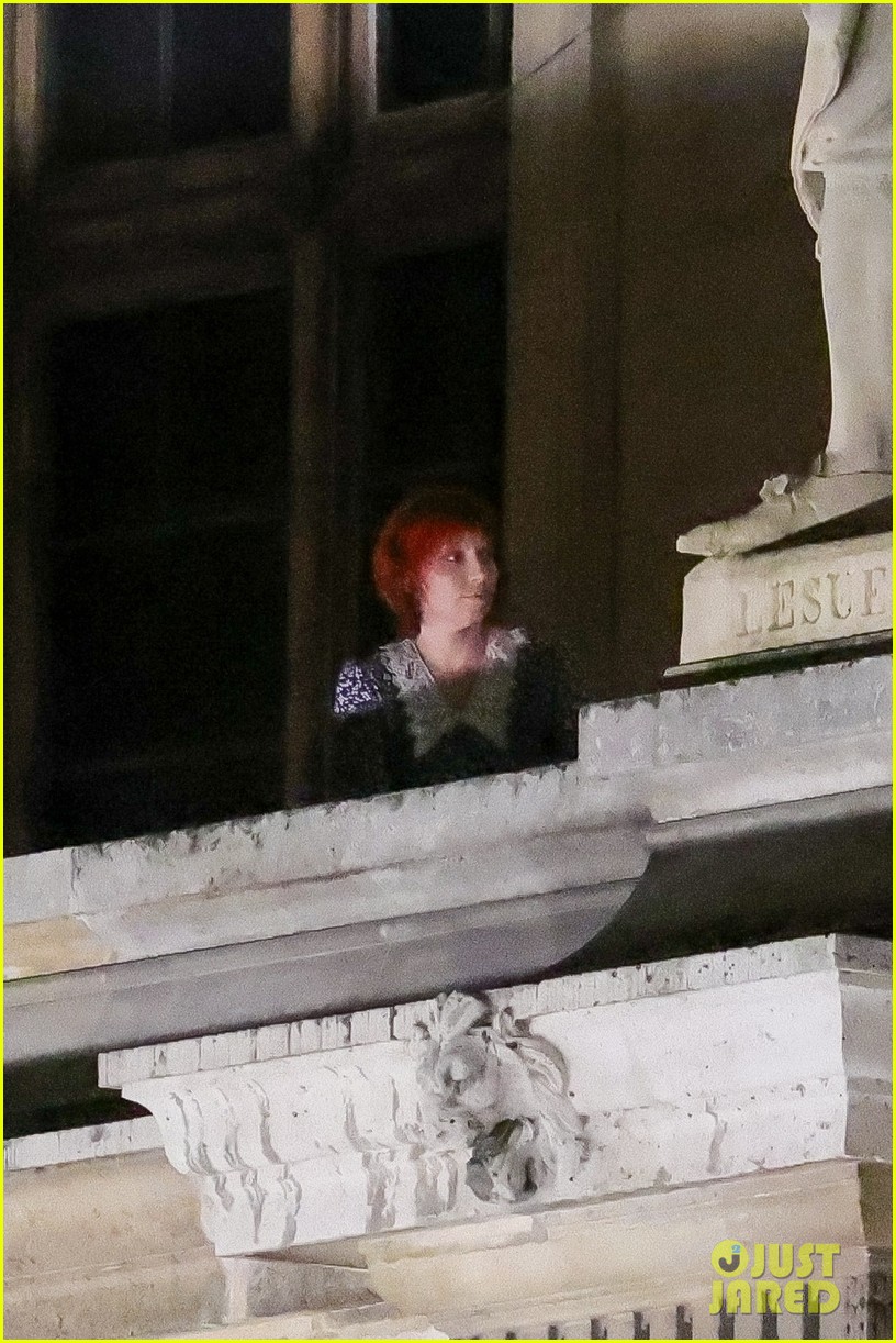 Lady Gaga Sports Red Hair as She Films Mystery Project at The Louvre in Paris