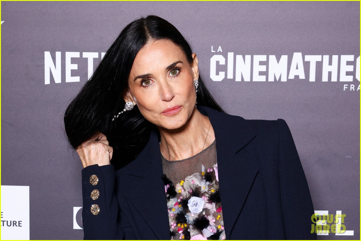 Demi Moore Goes Pretty in Florals for 'The Substance' Premiere in Paris