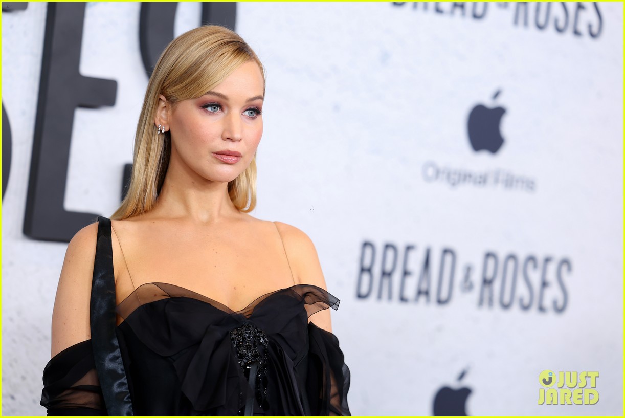 Jennifer Lawrence Cradles Baby Bump at 'Bread & Roses' Documentary Premiere with Malala