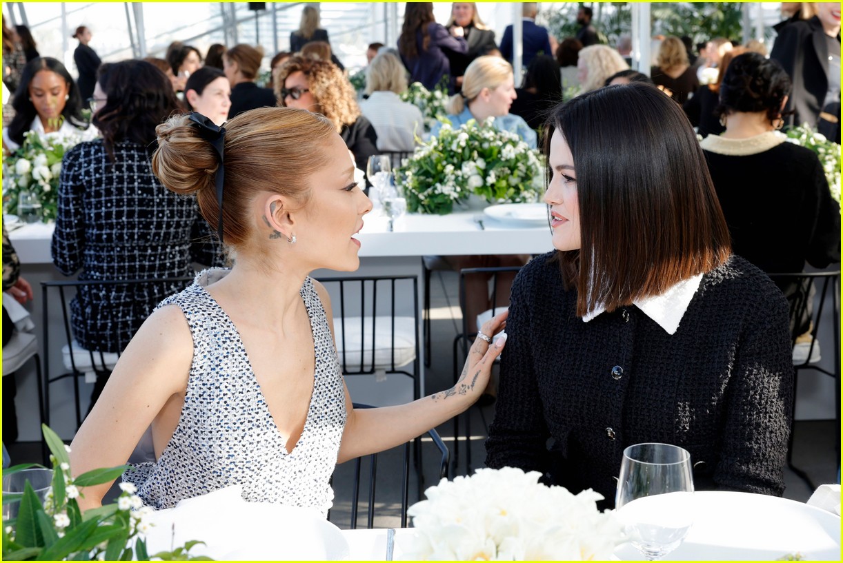 Ariana Grande & Selena Gomez Praise Each Other While Sitting Together at Academy Women's Luncheon