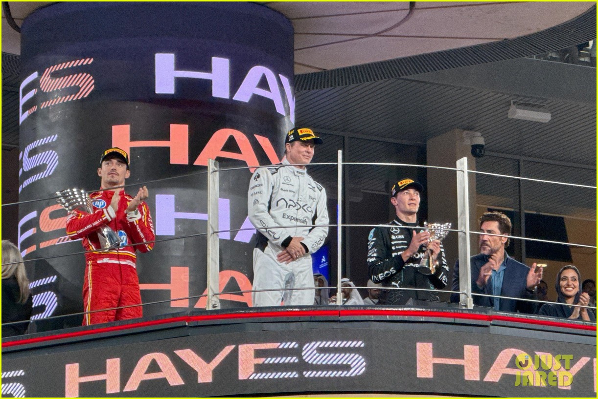 Brad Pitt & Javier Bardem Film 'F1' Movie Scenes With Charles Leclerc & George Russell at Abu Dhabi Grand Prix!