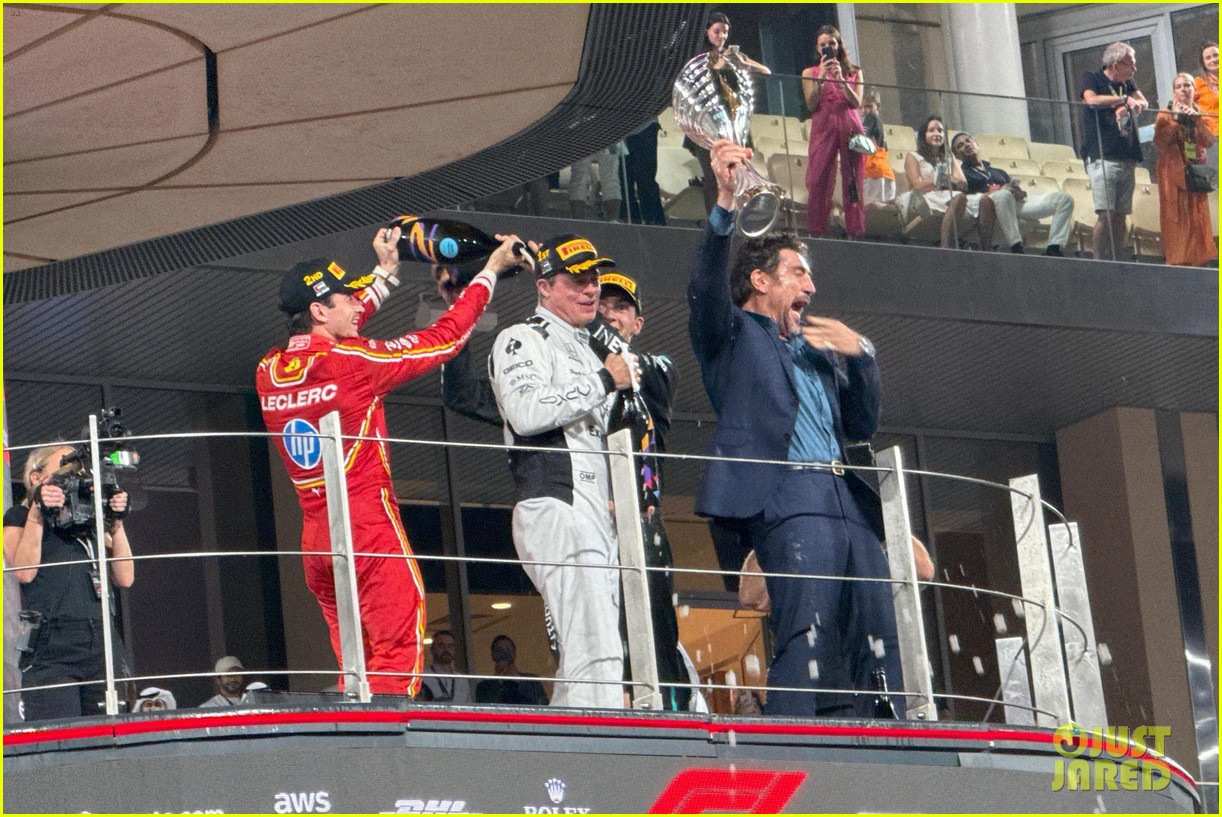 Brad Pitt & Javier Bardem Film 'F1' Movie Scenes With Charles Leclerc & George Russell at Abu Dhabi Grand Prix!