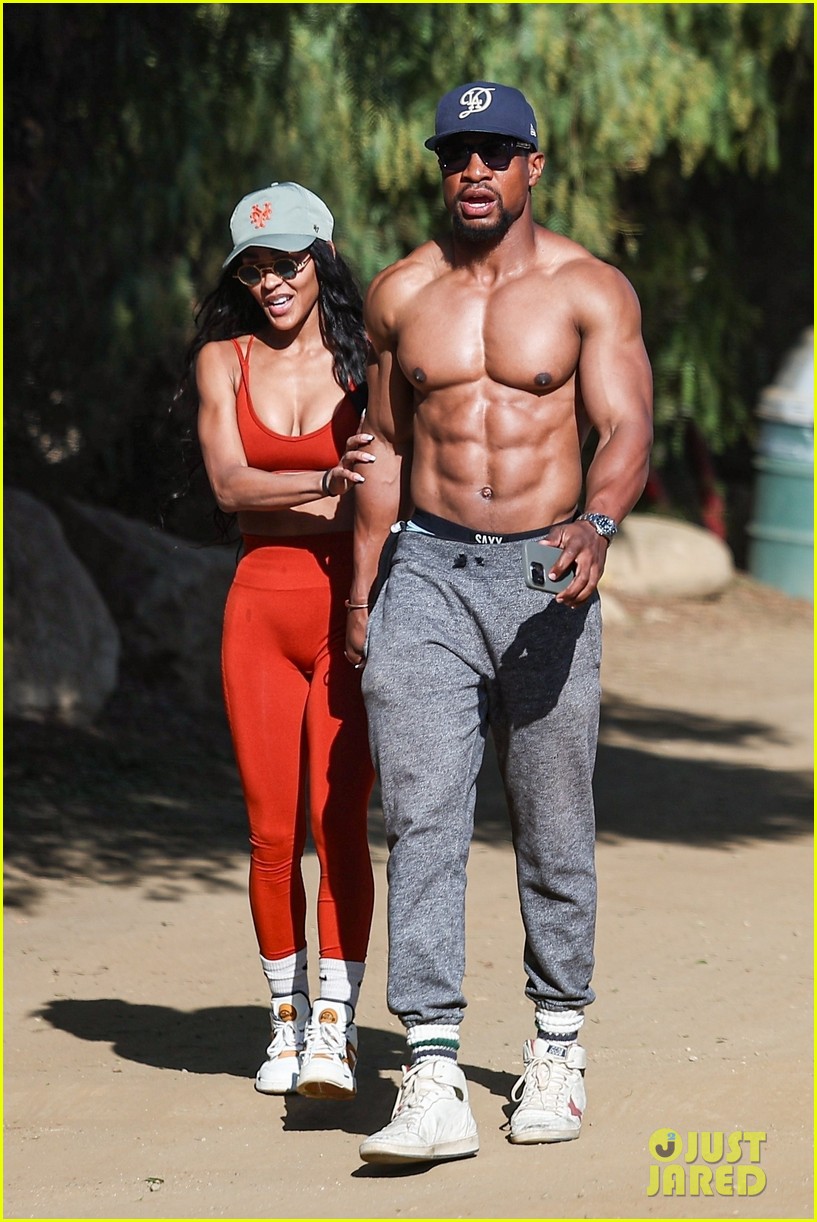Jonathan Majors Goes Shirtless, Bares Ripped Body on Hike with Fiancee Meagan Good