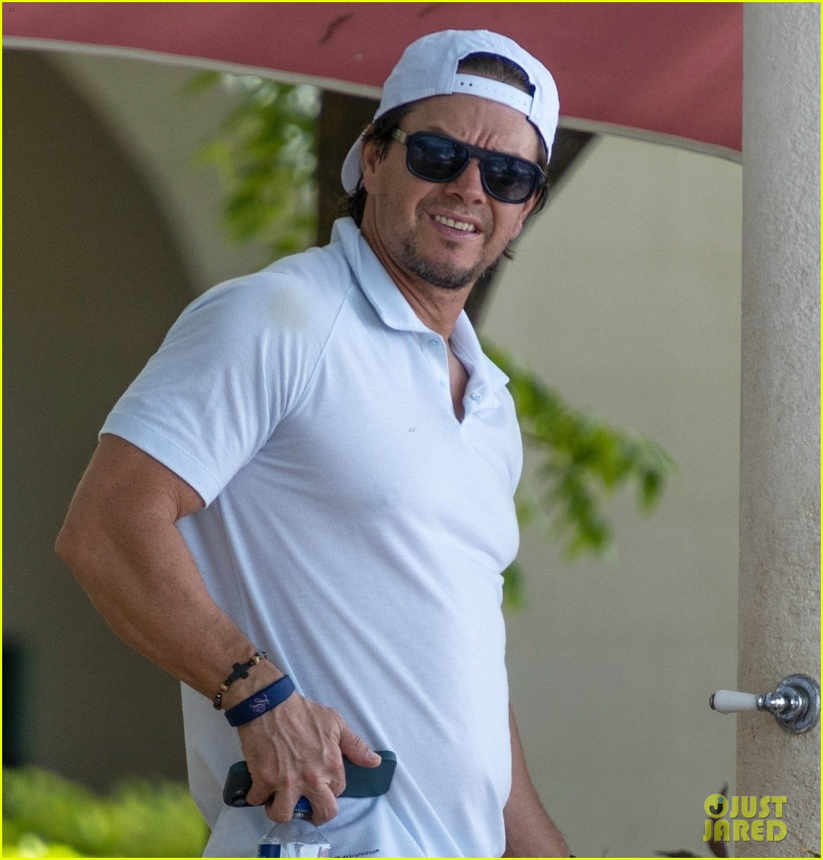 Mark Wahlberg Wears Floral-Print Bathing Suit During Another Beach Day in Barbados