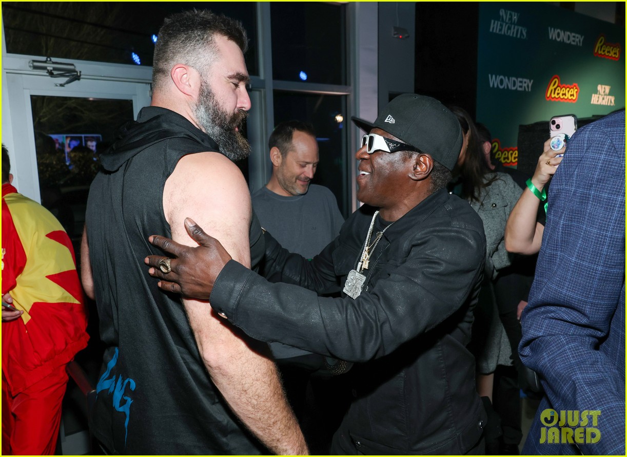 Jason Kelce Parties with Flavor Flav & Miles Teller at Pre-Super Bowl Events!