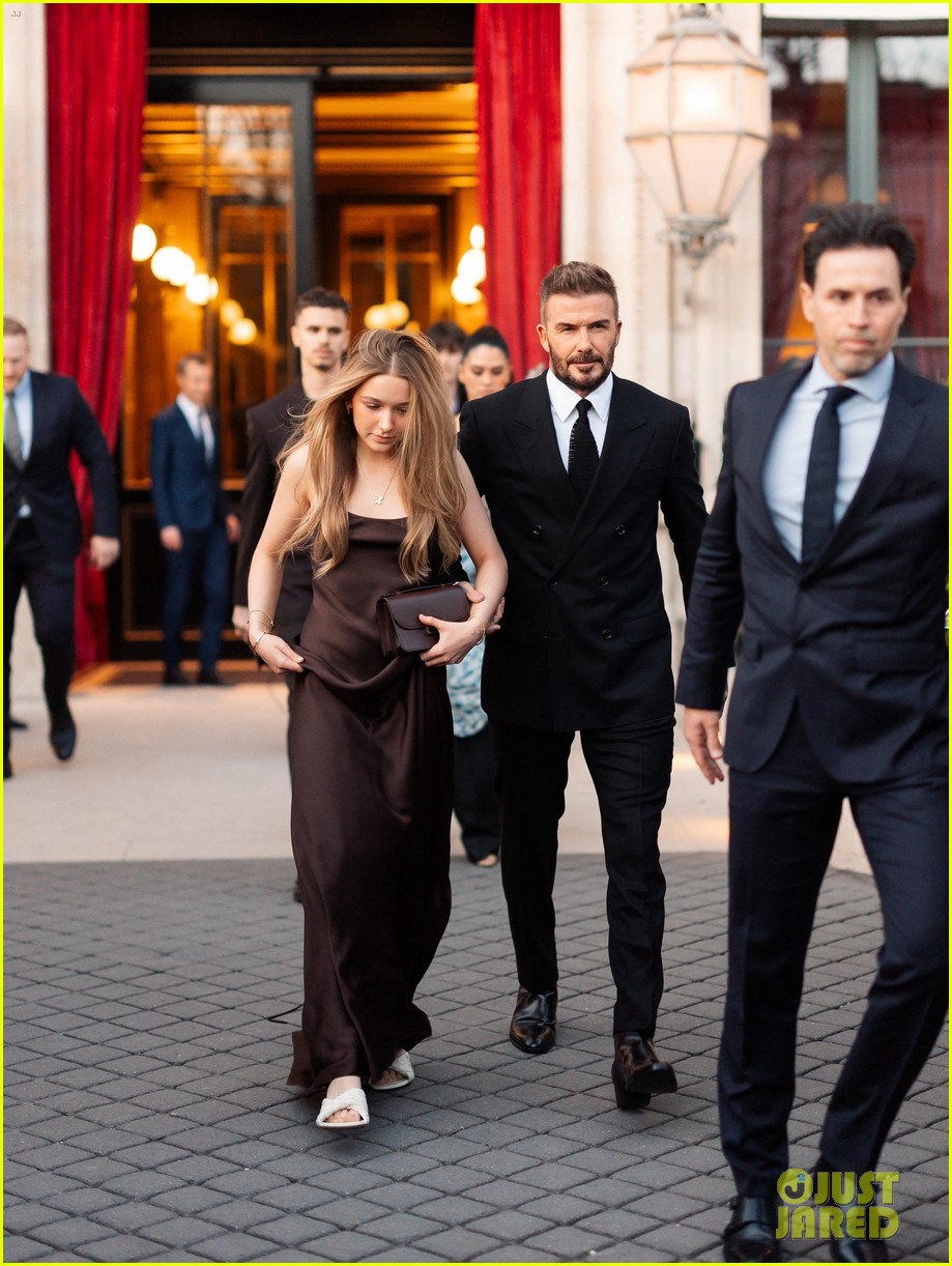 David Beckham & Kids Support Victoria Beckham at Her Paris Fashion Week Show!