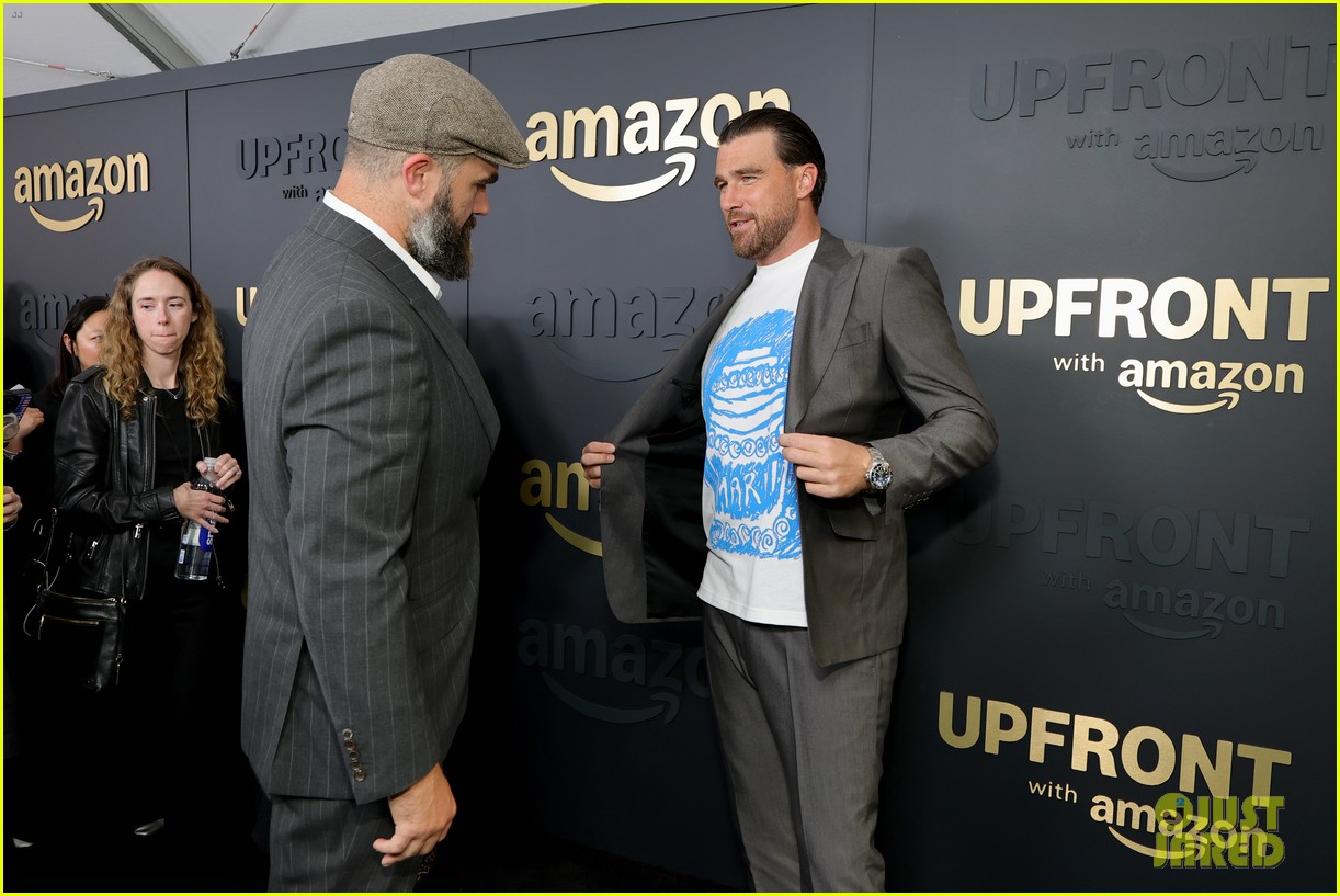 Travis Kelce & Jason Kelce Hit the Red Carpet Together at Amazon Upfronts After Mother's Day in Philadelphia