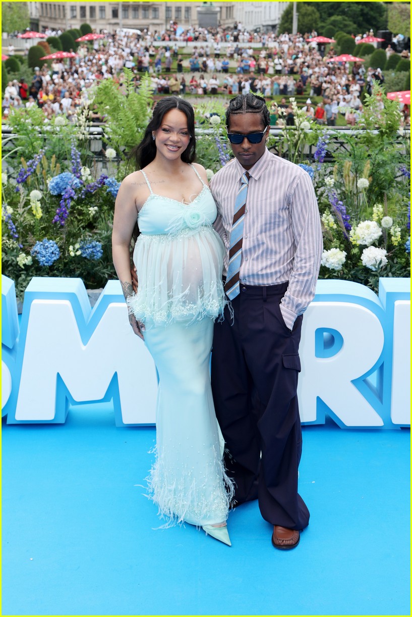 rihanna in blue dress Rihanna Just Gave Her Most Iconic Pregnancy Look a Baby Blue Makeover,  Courtesy of Chanel