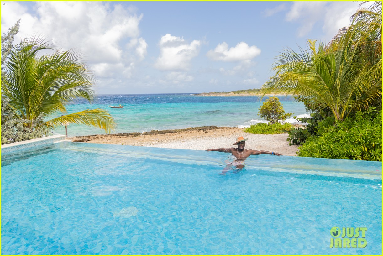 Taye Diggs Goes Shirtless in His Private Pool During Caribbean Vacation!