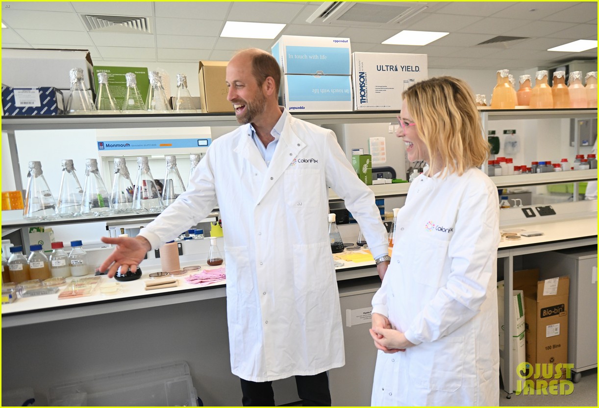 Prince William & Cate Blanchett Get Scientific at Joint Visit to Earthshot Prize Finalist Colorifix