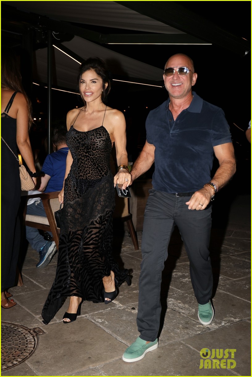 lauren sanchez sheer black dress Lauren Sanchez Bezos wears a sheer @roberto_cavalli mini-dress while stepping out for date night with husband Jeff Bezos. #LaurenSanchez #JeffBezos Photos: Backgrid
