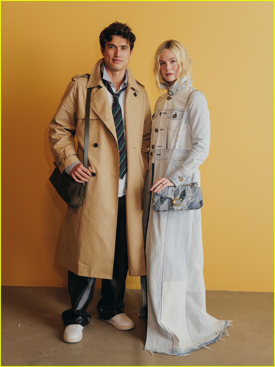 Elle Fanning Goes All Denim for Coach's NYFW Show with Charles Melton & More