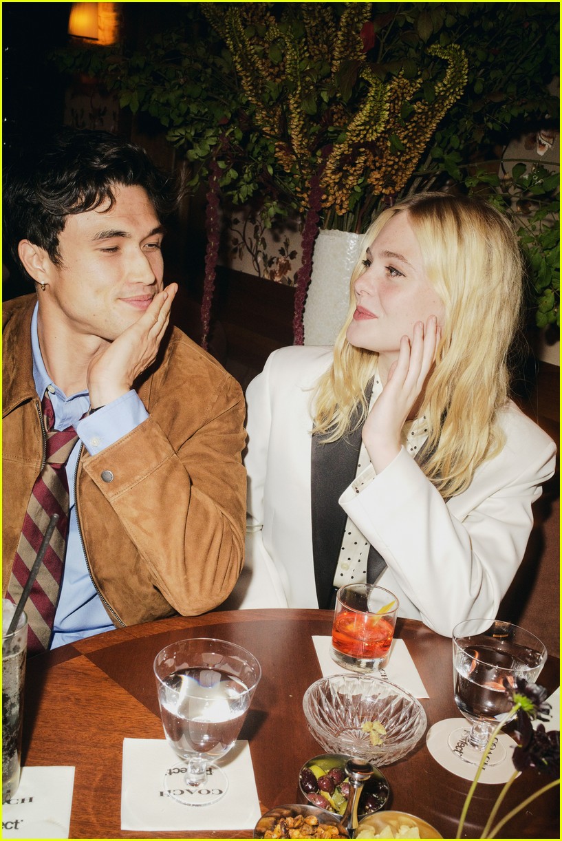 Elle Fanning Goes All Denim for Coach's NYFW Show with Charles Melton & More