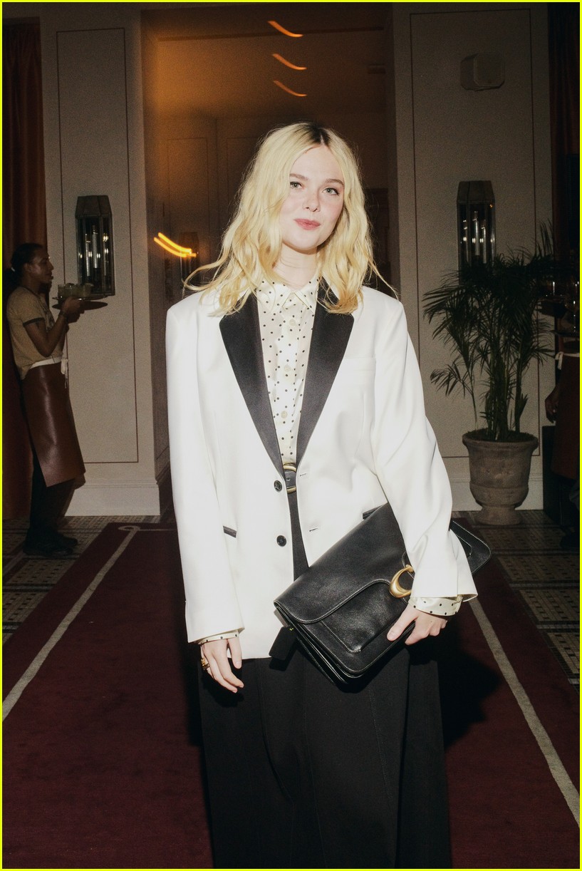 Elle Fanning Goes All Denim for Coach's NYFW Show with Charles Melton & More