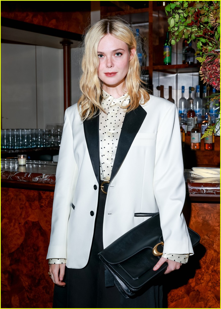Elle Fanning Goes All Denim for Coach's NYFW Show with Charles Melton & More