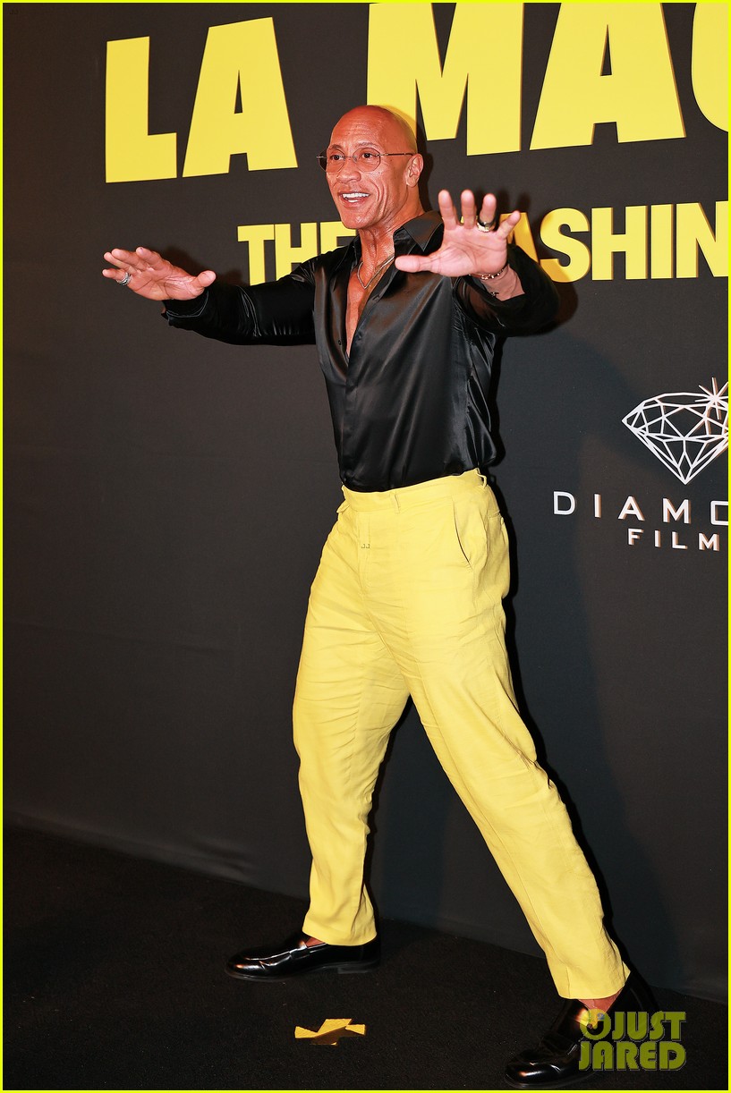 Dwayne Johnson Wears Bright Yellow Pants to 'The Smashing Machine' Fan Event in Mexico City