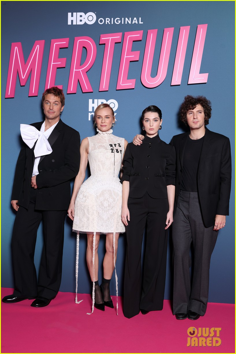 Lucas Bravo Wears Giant Bow at 'The Seduction' Paris Premiere with Diane Kruger
