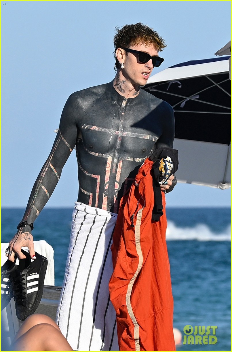 Machine Gun Kelly Spotted Going Shirtless in Miami Ahead of the Holidays