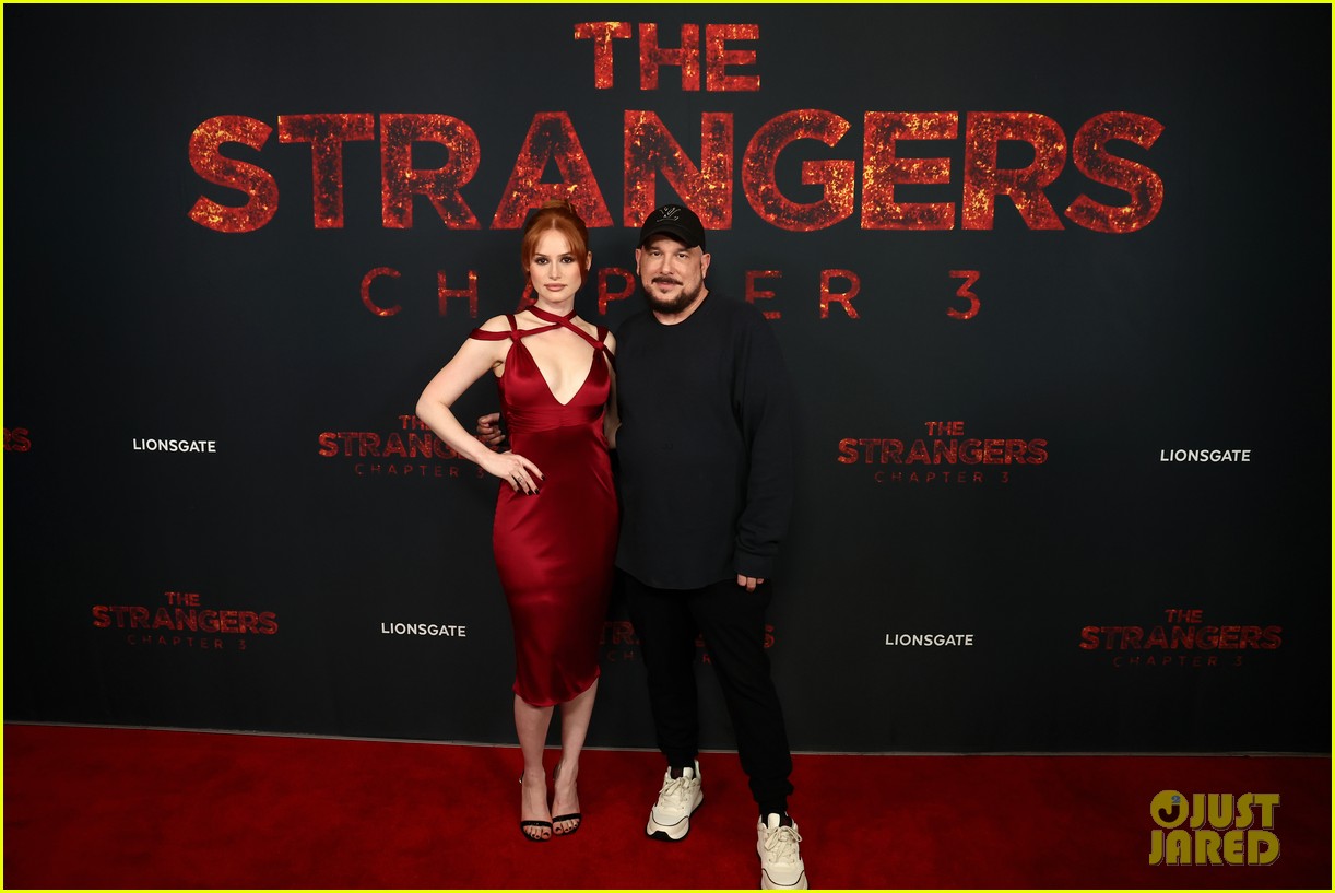 Madelaine Petsch Stuns in Strappy Crimson Dress at 'The Strangers' Trilogy Screening