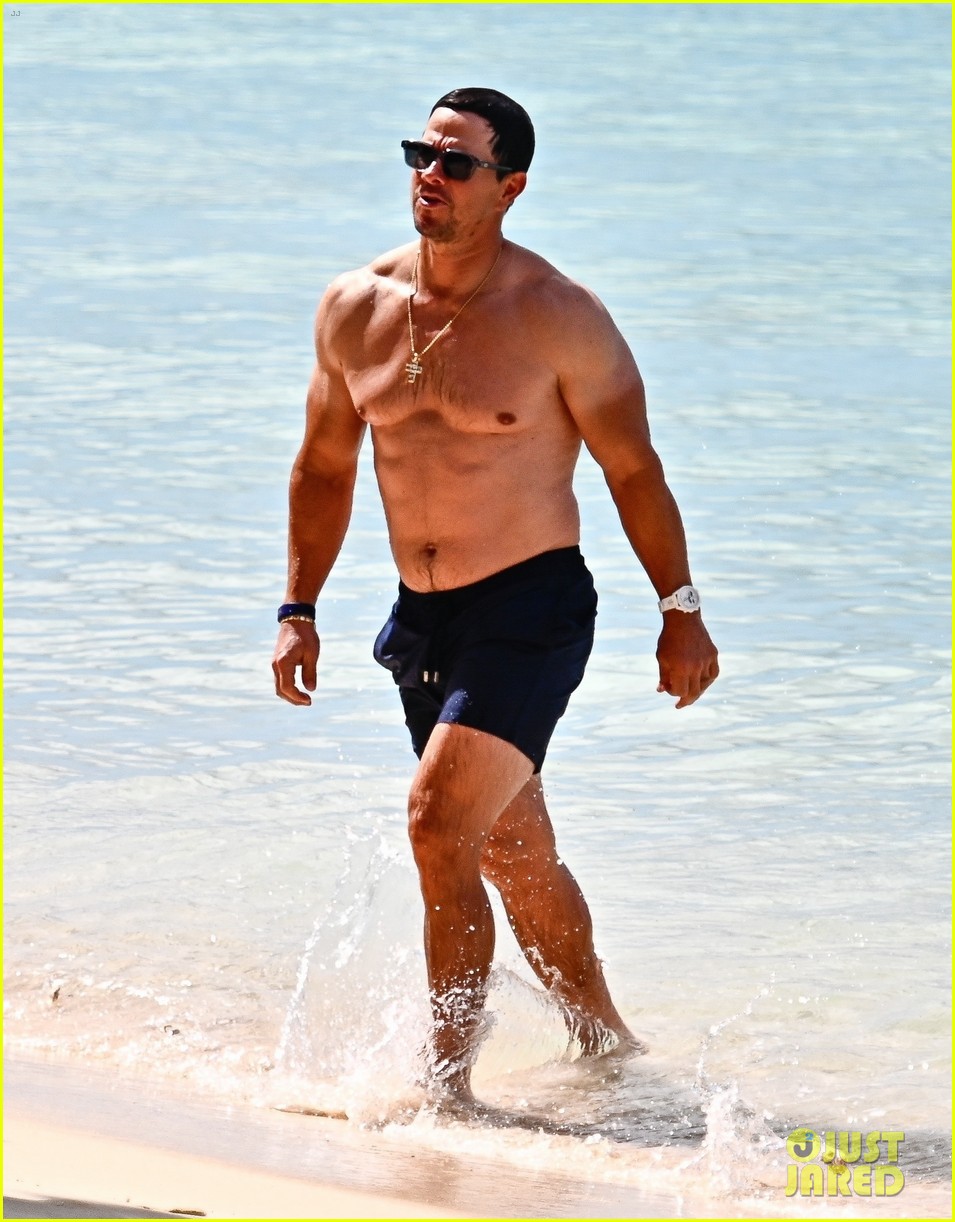Mark Wahlberg Swims With Wife Rhea Durham During Relaxing Barbados Vacation
