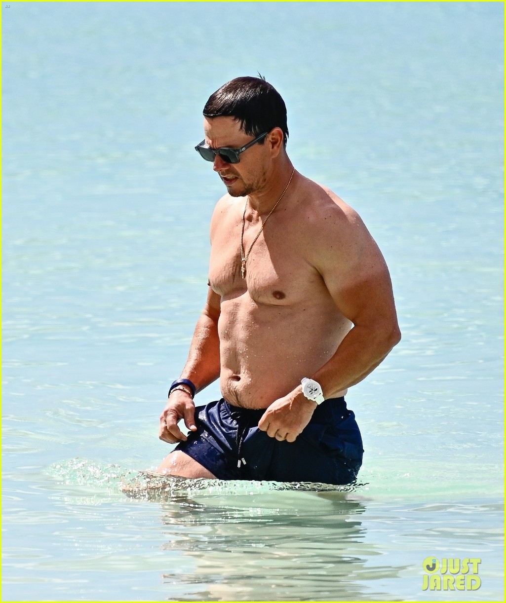 Mark Wahlberg Swims With Wife Rhea Durham During Relaxing Barbados Vacation