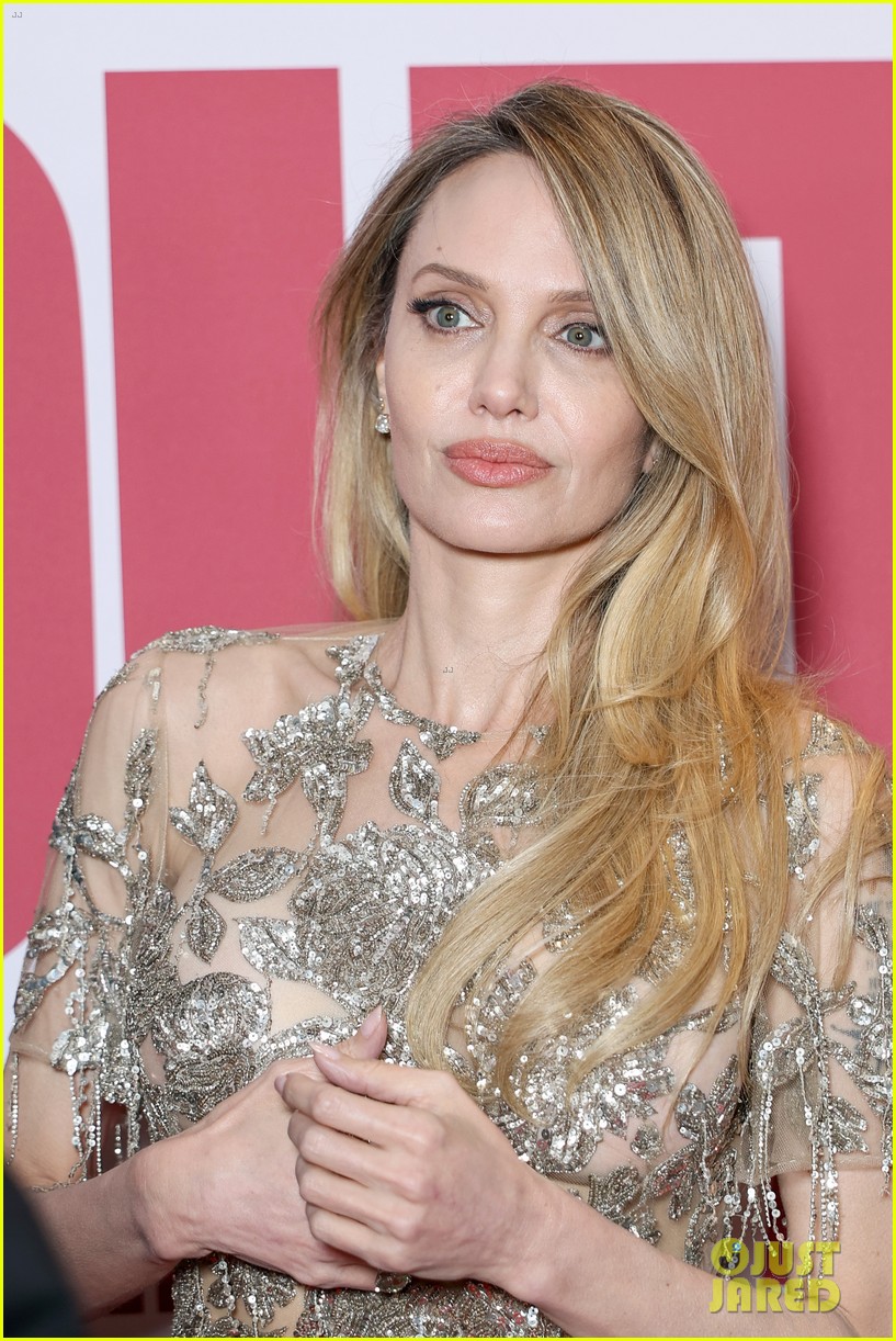 angelina jolie sheer dress Angelina Jolie Beaded Dress