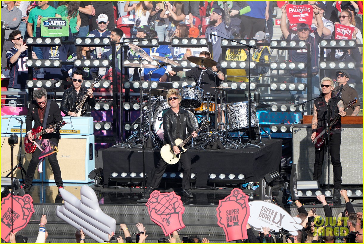 Green Day at Super Bowl 2026 Video: Band Performs Greatest Hits Medley During Pre-Show, Drops F-Bombs