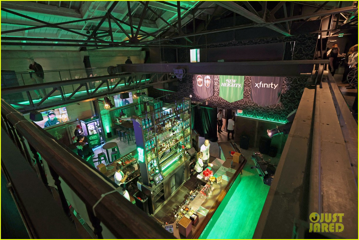 Look Inside Travis & Jason Kelce's Pre-Super Bowl Party Hosted By 'New Heights' Podcast