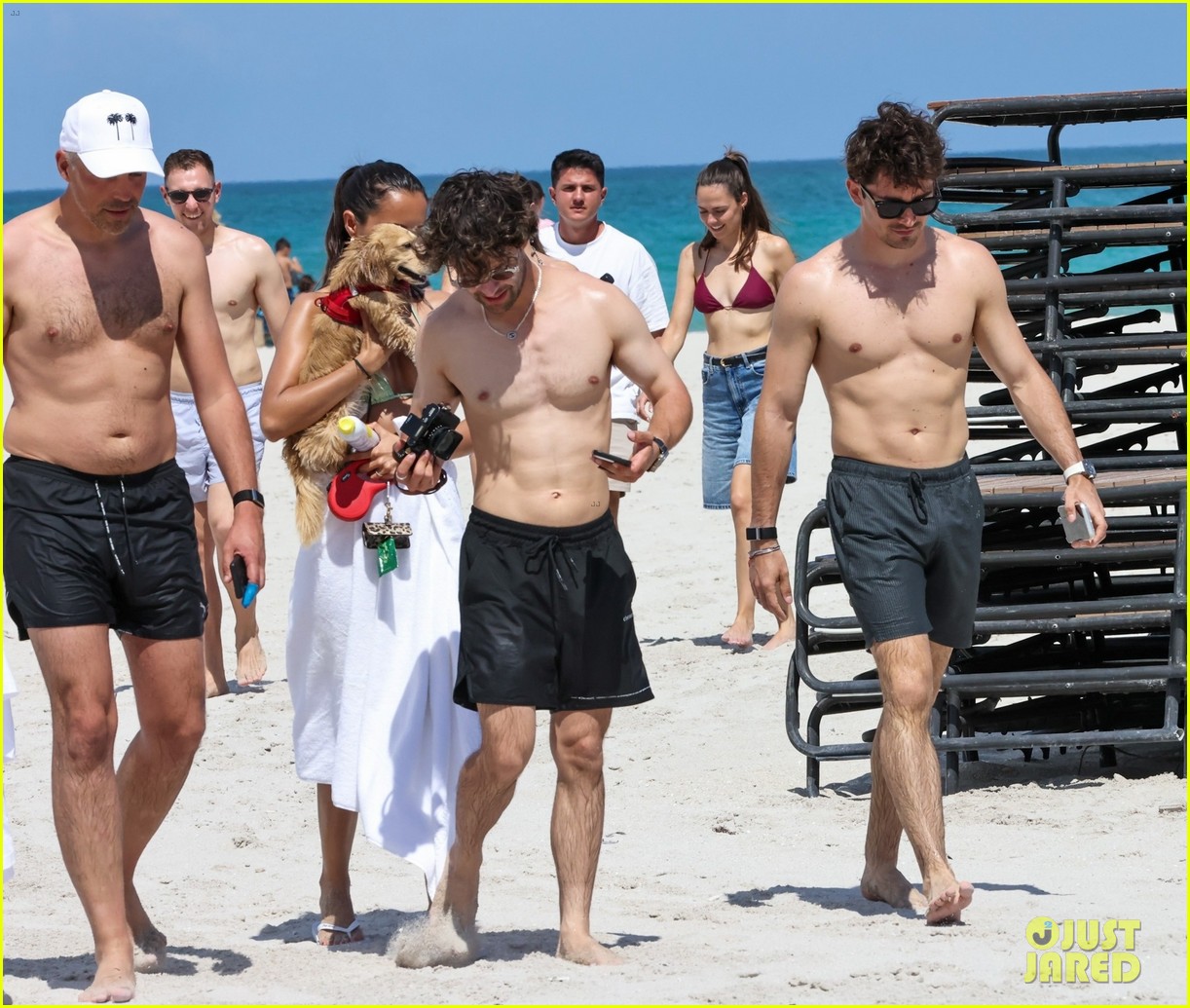 Charles Leclerc Hits the Beach in Miami with Wife Alexandra Saint Mleux Ahead of F1 Weekend