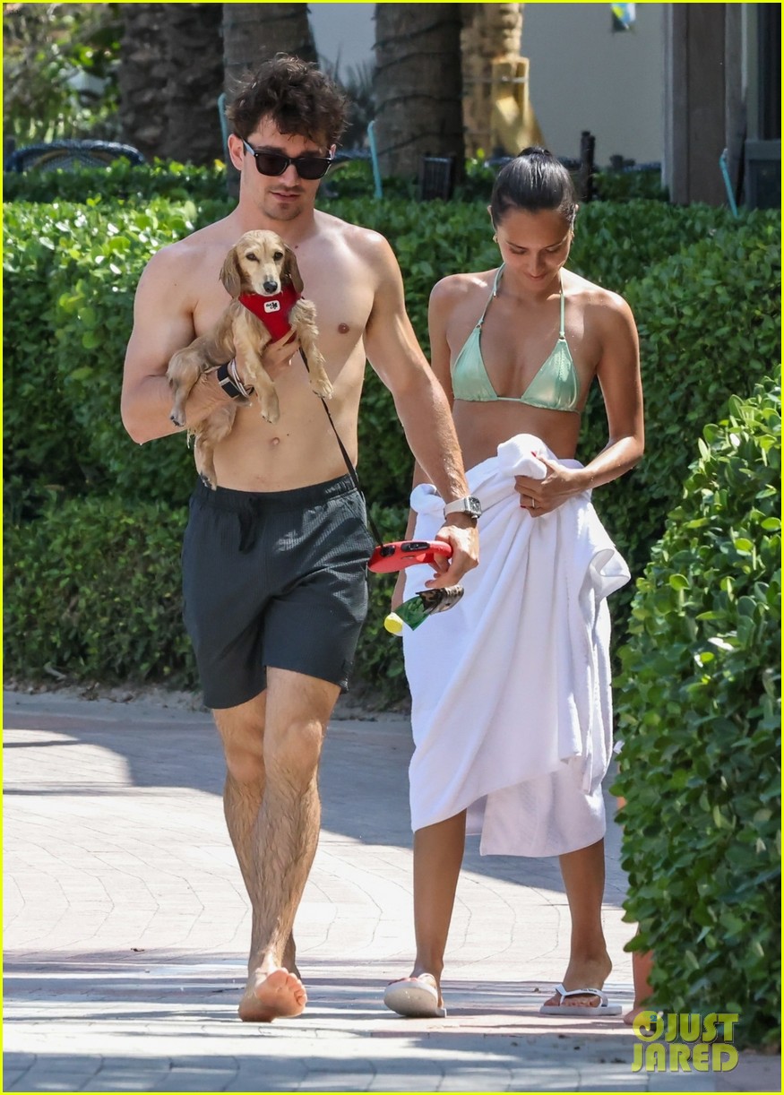 Charles Leclerc Hits the Beach in Miami with Wife Alexandra Saint Mleux Ahead of F1 Weekend